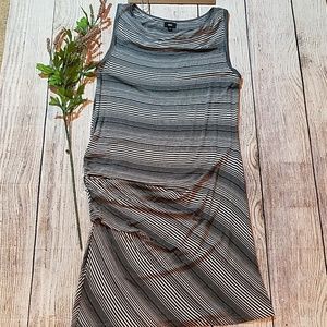 Black and white striped tank top dress